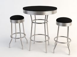 欧式铁艺桌椅 休闲桌椅 茶桌C4D模型 Tables and chairs -021 3d model