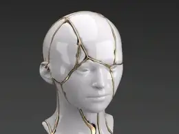 C4D头像金属融化分裂动画工程 Motion Graphic Using Voronoi