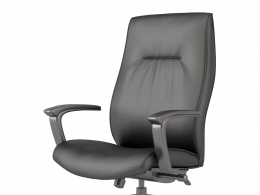 现代会议室黑色真皮旋转靠背椅Paoli_R5_High_Back_Office_Chair