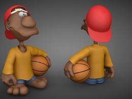 篮球小子卡通角色C4D模型 Shorty 3d model
