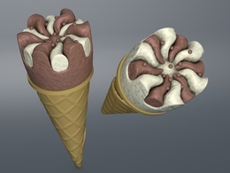 巧克力冰激凌C4D模型工程