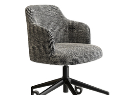 带滚轮阿比扶手椅活动座椅（Porada品牌）3D模型素材下载Abby Armchair with Castors b