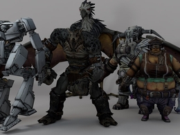 500套C4D射击游戏《无主之地2》Borderlands角色动画模型合集