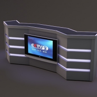 演讲台C4D模型 Stage 3D model
