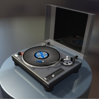 点唱机C4D模型，带动画