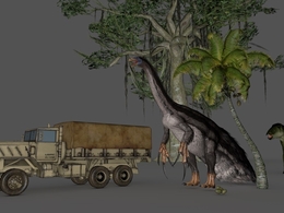 73套C4D侏罗纪世界游戏《神秘小岛的恐龙世界》游戏角色模型合集