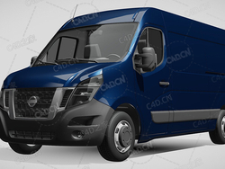 日产nv400封闭车厢面包车2017款C4D汽车模型下载