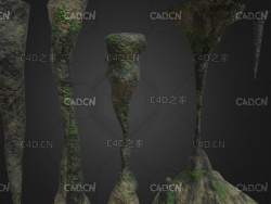 C4D石笋柱和钟乳石模型 everything