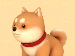 C4D可爱秋田犬小狗动物模型 Dog 3d model