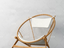 户外椅藤椅麻绳网线编织休闲椅C4D模型 chair 3d model