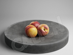 C4D石头盘子里的红桃子模型 Peach