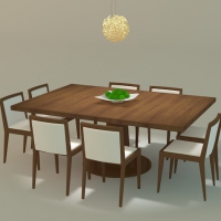 餐桌C4D模型 Z9A Dinning set
