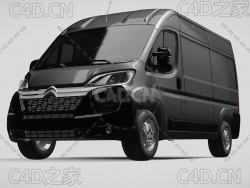 雪铁龙封闭式玻璃面包车货车2014款C4D汽车模型下载