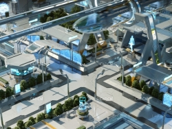 科幻未来城市建筑街道C4D模型 Kitbash3D – Props High Tech Streets