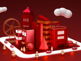 C4D城市游乐场创意模型工程