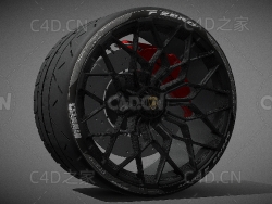 兰博基尼汽车轮胎C4D模型LAMBORGHINI WHEELS