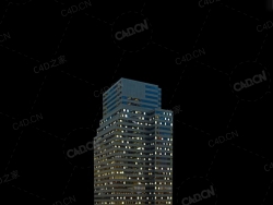 夜间摩天大楼办公楼写字楼C4D模型 Archmodels Vol.103_Night Skyscrapers - model-77