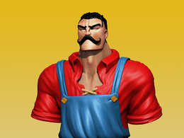 [Zbrush模型]酒馆老板马里奥 农场农夫 工人ZTL模型 Mario