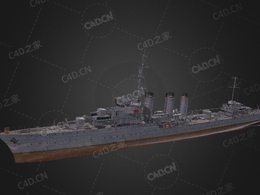 法国海军狂风级驱逐舰美洲虎级驱逐舰美洲虎号C4D模型下载Bourrasque 3d model
