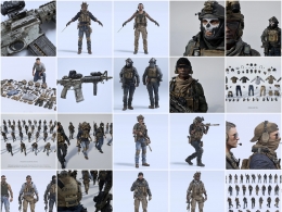 BMS秘密特工特种兵人物角色装备3D模型资产 Shadow Unit C4D/Blender/FBX/OBJ/UE5格式 BMS-shadow unit