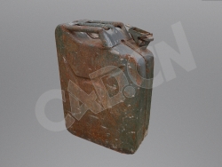 生锈的铁汽油桶模型 Rusty Petrol can
