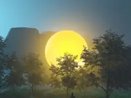 C4D落在树林里的明月创意工程 LOW MOON