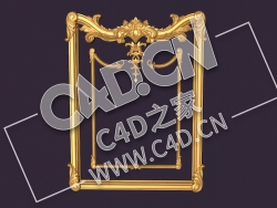 C4D镜框花线画框欧式装饰雕花框模型_73