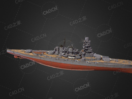 日本海军金刚级战列舰一型战列舰巡洋战舰C4D模型下载Kongo 3d model