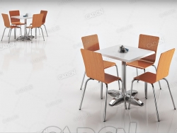 非常经典的餐厅桌椅子C4D模型