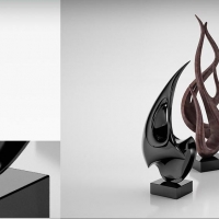 室内摆设：火苗工艺品C4D模型 Flames Crafts 3D model