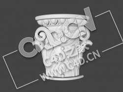 C4D欧式石膏雕花欧式象鼻罗马柱头雕塑模型_76 Kr-029