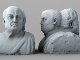 苏格拉底与塞内加连体石像雕塑C4D模型 Socrates and Seneca