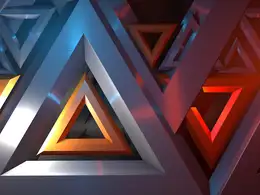 金属三角框动画C4D工程 Massfx C4D Project