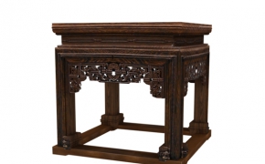 中式家具模型：透雕绳纹系璧方杌C4D模型