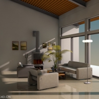 室内C4D模型（客厅） Living room 3D model