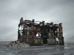 战后损毁模型：战后损毁房屋