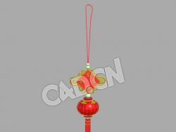 C4D中国结灯笼模型 chinese knot lantern