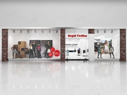 服装商店橱窗3d model of Shop window witch low polyinterior