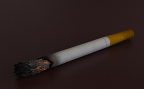 点燃的半支香烟C4D模型 Cigarettes