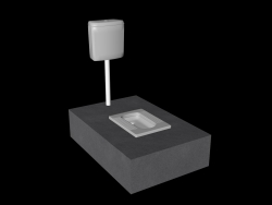 普通蹲厕模型（含冲水箱） 标准渲染器