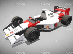 C4D低面多边形f1赛car模型