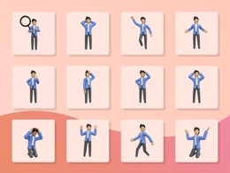 39个办公室男性3D卡通人物角色模型