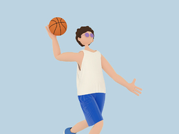 打篮球投篮男孩人物C4D OCTANE模型下载