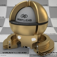 vray for c4d材质：Gold aniso 001