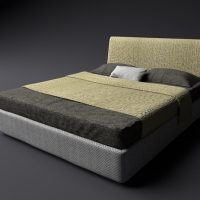 双人床C4D模型 Bed 3d model