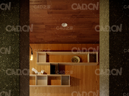 C4D Corona书房室内模型渲染