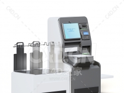 C4D商场超市自助收银机结帐柜台模型下载self service cash register