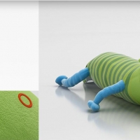 绿色卡通鳄鱼抱枕C4D模型 Alligator Pillow 3D model