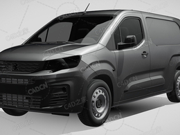 标致合作伙伴封闭车厢面包车货车2021款C4D汽车模型下载