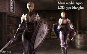 皇家女战士动画人物3D模型